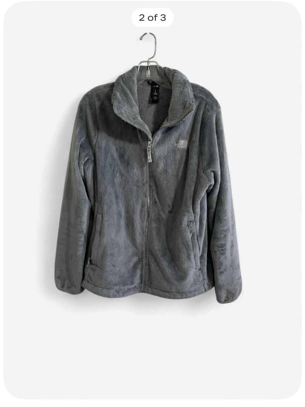 The Northface Women's Gray Plush Full-Zip Jacket